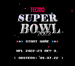 Tecmo Super Bowl 2023 (tecmobowl.org) Title Screen